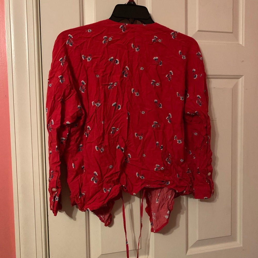 Levi’s floral wrap blouse